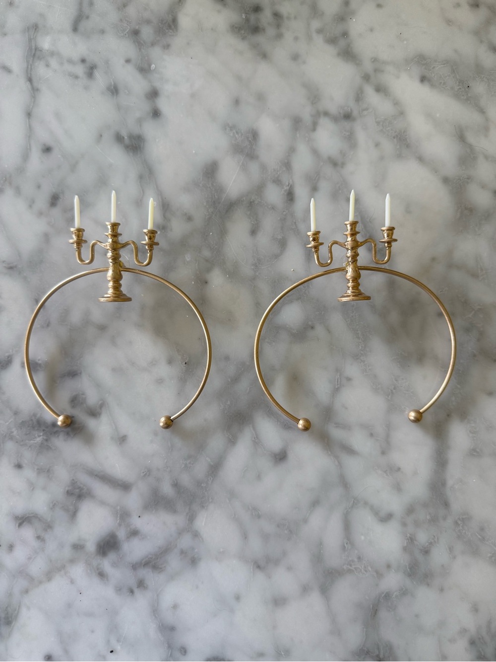 Gold Candelabra Hoop Statement Earrings